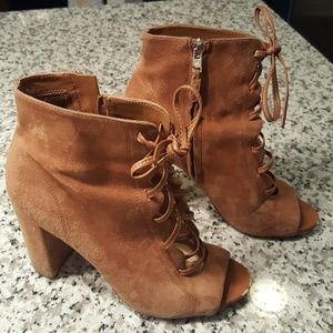 Sam Edelman 7.5 Brown Suede Lace Up Ankle Boots